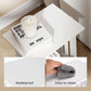 Small White Bedside Table with Storage Shelf, Slim Square Side End Table for Bedroom, Living Room & Small Spaces