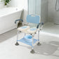 Height Adjustable Shower Chair with Backrest & Armrests – Cutout Bath Seat, Storage Rack, Shower Head Holder & Non-Slip Feet