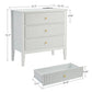 31.5" Fluted Nightstand with Charging Station & 3 Drawers, Raised-Leg Bedside Storage Cabinet for Bedroom & Living Room