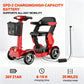 Foldable Electric Mobility Scooter for Adults, All-Terrain Lightweight Portable 4-Wheel Travel Scooter, Red
