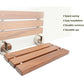 20" Teak Wood Wall-Mounted Folding Shower Seat – Fold-Down Bathroom Bench, 34 × 51 cm