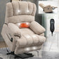 Large Chenille Power Lift Recliner Chair with Wide Seat, High Back, 8-Point Vibration Massage & Lumbar Heat – Brown