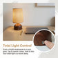 Cordless Rechargeable Wooden Table Lamp with Linen Shade, 3 Color Temperatures, Stepless Dimming, Up to 12-Hour Battery Life