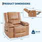 Electric Power Lift Recliner Chair with Massage & Heat – PU Leather Lift Assist Chair with Adjustable Backrest & Footrest for Seniors