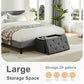 Foldable Storage Ottoman Bench with Padded Seat, 660 lb Capacity End-of-Bed Storage Chest & Footrest for Bedroom, Grey