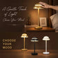 Rechargeable LED Table Lamp, Touch Control, Stepless Dimming, Anti-Glare Light, Non-Slip Base, Nordic Minimalist Design