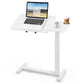 Height Adjustable Overbed Table with Wheels, Tilting Desktop & Cup Holder, Mobile Rolling Bedside Laptop Desk for Bed & Sofa