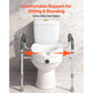 5" Raised Toilet Seat with Arms – Height Adjustable Toilet Riser with Handles, 350 lb Capacity
