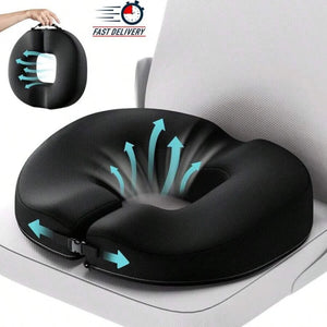 Memory Foam Donut Seat Cushion – Ergonomic Coccyx & Tailbone Pressure Relief Support Pillow for Office Chair, Car & Home