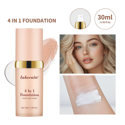 2-Piece 4-in-1 Color-Changing Foundation Set, Hydrating Concealer Coverage, Waterproof Makeup Base