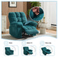 Oversized Manual Recliner Chair, 300 lb Capacity Fabric Single Sofa with Liftable Footrest, Side Pocket & 155° Reclining Backrest