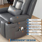Heavy-Duty Power Lift Recliner Chair with Heat & Massage, PU Leather Electric Stand Assist Chair with Adjustable Backrest & Footrest – Gray