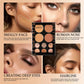 10-Color Cream Contour and Concealer Palette with Brush, Highlighter and Bronzer Makeup Kit