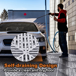40-Pack Heavy Duty Interlocking Garage Floor Tiles 15.7x15.7 Inch, Non-Slip Modular Flooring Mats, 6000 lb Capacity