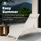 Set of 2 Aluminum Outdoor Lounge Chairs – 4-Position Reclining Textilene Sun Loungers with Headrest Pillows & Armrests