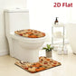 Fall Thanksgiving Bathroom Rug Set, Non-Slip Absorbent Bath Mat with Pumpkin & Maple Leaf Design, Toilet Lid Cover