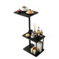 Adjustable C-Shaped Side Table – 360° Swivel, Height Adjustable Laptop Table with 3-Tier Storage for Sofa & Bed