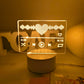 Heart Sound Wave 3D Acrylic Night Light, USB Warm LED Lamp, Romantic Couple Souvenir Gift