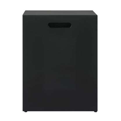 Modern Cube Side Table with Built-In Handles, Portable Square Accent End Table for Living Room & Bedroom