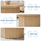 31.5" Round Fluted Drum Coffee Table, Modern Wood Pedestal Center Table for Living Room & Small Spaces