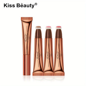4-Piece Blush, Contour and Highlighter Stick Set with Cushion Applicators, Face Makeup