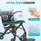 Lightweight Foldable Transport Wheelchair – Aluminum Alloy Travel Chair with Telescopic Handle, 260 lbs Capacity