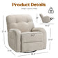 Modern Electric Power Recliner Chair, 108°–165° Adjustable Recline with Long Footrest, Thick Cushioned Seat & Side Pockets