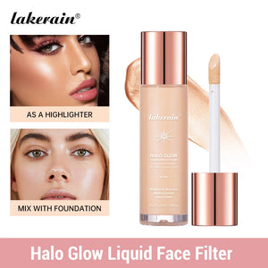 2-in-1 Liquid Illuminator and Highlighter, Dewy Radiant Face and Body Shimmer Makeup