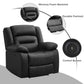 Classic Oversized Power Recliner Chair, Electric Faux Leather Overstuffed Reclining Sofa with Soft Cushioned Seat & Backrest