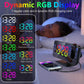 LED Projection Alarm Clock with Mirror Display, 180° Rotatable Projector, Dual Alarms, Snooze & Auto Dimming for Bedroom