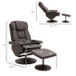 PU Leather Swivel Recliner Chair with Ottoman, Upholstered Reclining Armchair with Footrest for Living Room & Office