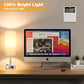 White Touch Bedside Table Lamps Set, 3-Way Dimmable Nightstand Lighting with USB Charging Ports and AC Outlet