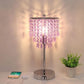 Crystal Bedside Table Lamp with 3-Way Touch Dimming and Dual USB Charging Ports