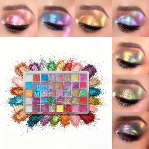 40-Color Eyeshadow Palette with Matte, Shimmer and Glitter Shades, Water-Resistant Stage Makeup