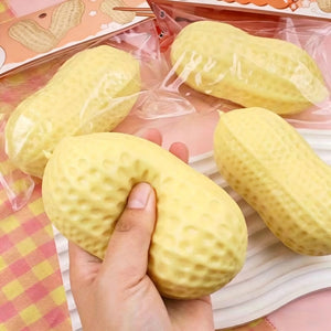 Peanut Squishy Stress Ball, 1-Piece Soft Crunchy ASMR Sensory Squeeze Fidget Toy for Adults