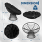 40-Inch Oversized Papasan Swivel Chair – Ergonomic Wicker Lounge Chair with Thick Cushion & Steel Frame for Living Room