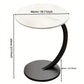 Solid Wood Round Coffee Table with Double-Layer Storage, Modern Living Room Side Table