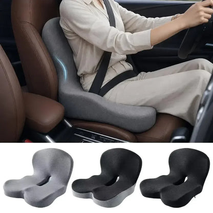 L-Shaped Memory Foam Seat Cushion – Coccyx & Hip Pressure Relief Chair Pad with Fixing Strap for Car, Office, Gaming & Truck