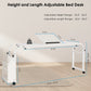60.6–84.2 Inch Adjustable Overbed Table with Wheels, Mobile Rolling Laptop Desk with 0–65° Tilting Stand for Home & Hospital