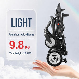 Lightweight Folding Aluminum Alloy Electric Wheelchair with Lithium Battery