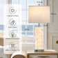 28-Inch Coastal Table Lamps with Night Light and USB-A & USB-C Charging Ports, Seashell Design for Bedroom and Living Room