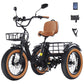 1350W Folding Electric Tricycle for Adults, 48V 15Ah Battery, 20"×4" Fat Tires, 7-Speed, Up to 50-Mile Range