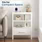 Nightstand with Fabric Drawer, LED Light Strip & Charging Station – Bedside End Table with Storage Cabinet