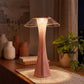 Pink Cordless LED Table Lamp, 1200mAh Rechargeable Battery, USB-C Charging, 3 Color Temperatures and Stepless Dimming