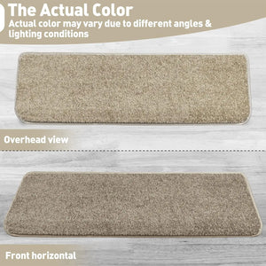 Non-Slip Carpet Stair Treads, 30 x 9.5 Inch Self-Adhesive Washable Indoor Stair Mats for Wooden Steps, Multiple Pack Sizes