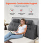 King Size Wedge Headboard Pillow with 2 Headrests & Side Pockets, Washable Flannel Backrest Pillow for Reading & Resting