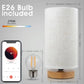 Small Bedside Table Lamp with Round Linen Fabric Shade for Bedroom and Desk