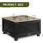 31.5" Farmhouse Lift-Top Coffee Table with Hidden Storage, Square Flip-Top Center Table for Living Room