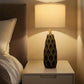 27.5-Inch Ceramic Table Lamps, Set of 2, Rustic Boho Bedside Lamps for Bedroom and Living Room