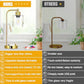 Industrial Table Lamp with Glass Shade, Stepless Dimming, USB-A and USB-C Charging Ports, AC Outlet, Bedside Nightstand Lamp